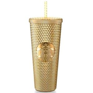 New Starbucks Limited Edition Gold Studded Large Venti Tumbler 24oz Iced Coffee